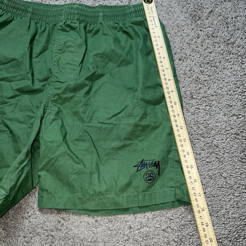 Stussy Australia Cotton Shorts Mens 32 Green Excellent Logo Drawstring Skate - Picture 5 of 7